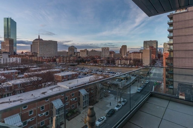 balcony featuring a city view