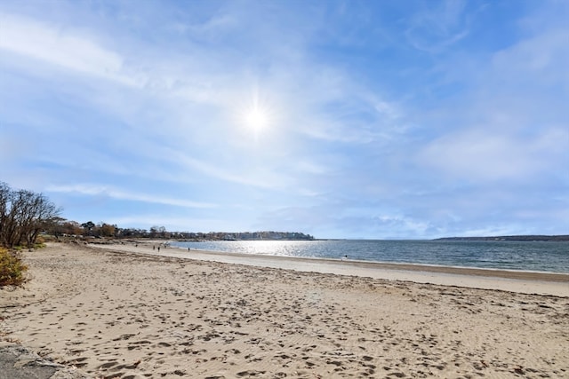 property view of water with a beach view