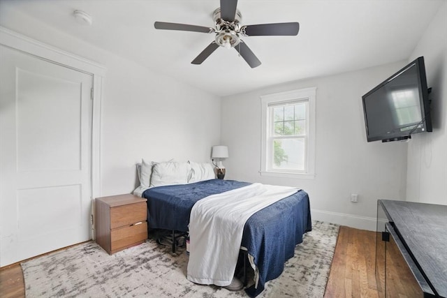 5 Ellington Rd, Quincy, MA 02171 - bedroom with baseboards, wood finished floors, and ceiling fan