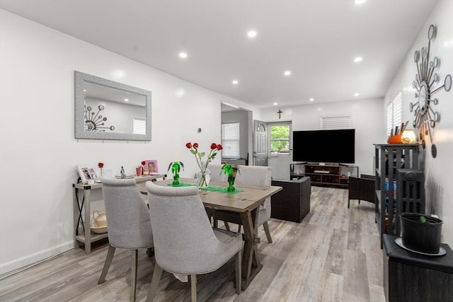 115-117 Clare Ave, Boston, MA 02136 - dining space with light wood-style floors, recessed lighting, and baseboards