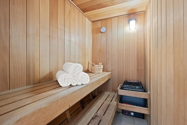 view of sauna / steam room featuring tile patterned floors