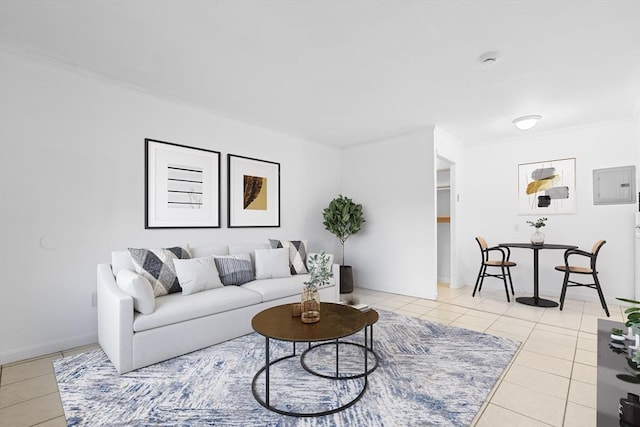 6 Arizona Ter Unit 2, Arlington, MA 02474 - living room featuring light tile patterned flooring and ornamental molding