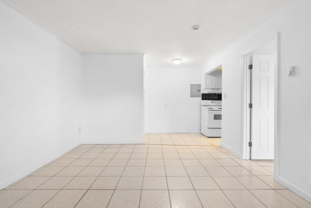 6 Arizona Ter Unit 2, Arlington, MA 02474 - empty room with crown molding, electric panel, and light tile patterned flooring