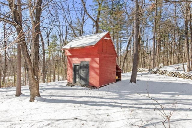 view of snow covered structure