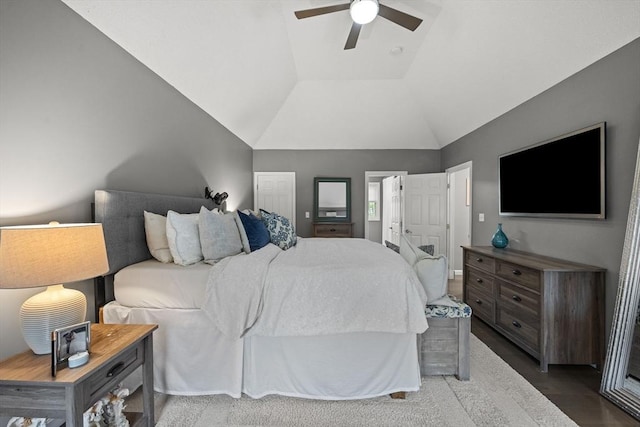 2240 Turnpike St, North Andover, MA 01845 - bedroom featuring lofted ceiling and ceiling fan