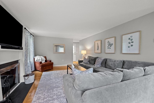 2240 Turnpike St, North Andover, MA 01845 - living room with a glass covered fireplace and baseboards