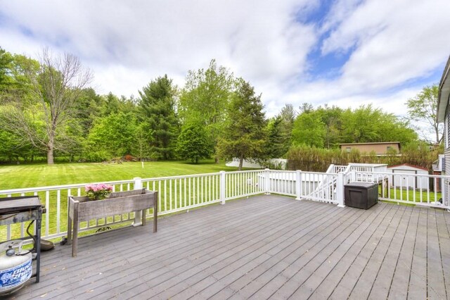 36 Winthrop St, West Boylston, MA 01583 - wooden terrace featuring a yard