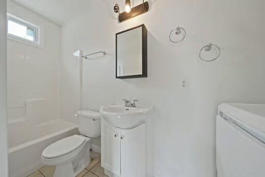 368 King St, Hanover, MA 02339 - bathroom with vanity, toilet, tile patterned flooring, and shower / bath combination