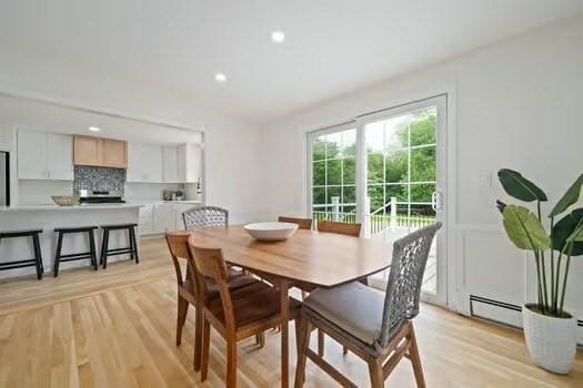 368 King St, Hanover, MA 02339 - dining room with light wood finished floors and recessed lighting