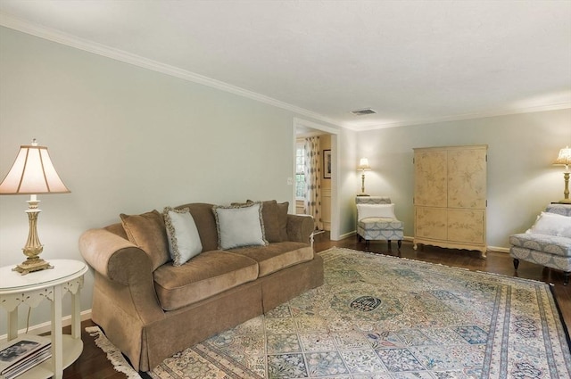 5 Coburn Rd, Hopkinton, MA 01748 - living room featuring wood finished floors, baseboards, and crown molding