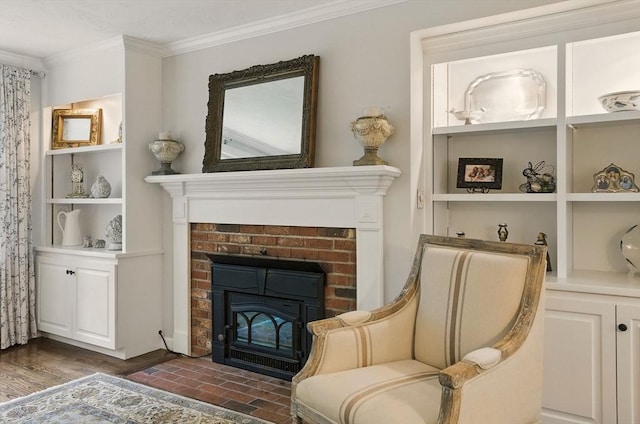 5 Coburn Rd, Hopkinton, MA 01748 - sitting room featuring ornamental molding and a fireplace