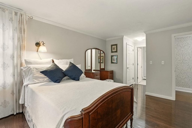 5 Coburn Rd, Hopkinton, MA 01748 - bedroom featuring dark wood-style floors, ornamental molding, and baseboards