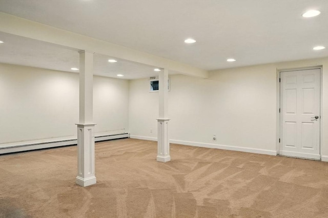 5 Coburn Rd, Hopkinton, MA 01748 - finished basement featuring light carpet, recessed lighting, and baseboards