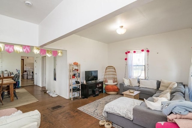 living room featuring hardwood / wood-style floors