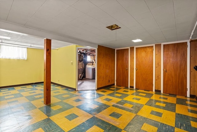 basement featuring washer / dryer