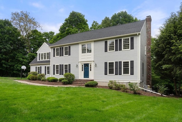 7 Cider Hill Ln, Sherborn, MA 01770 - colonial house featuring a chimney and a front yard