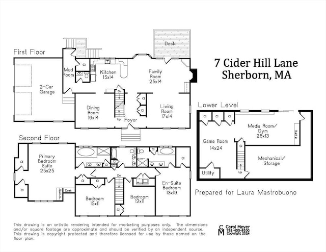 7 Cider Hill Ln, Sherborn, MA 01770 - floor plan / room layout
