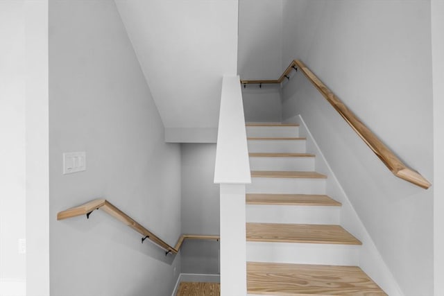 889-895 Grinnell St Unit 1, Fall River, MA 02721 - stairway with baseboards and wood finished floors