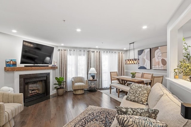 living room featuring hardwood / wood-style flooring