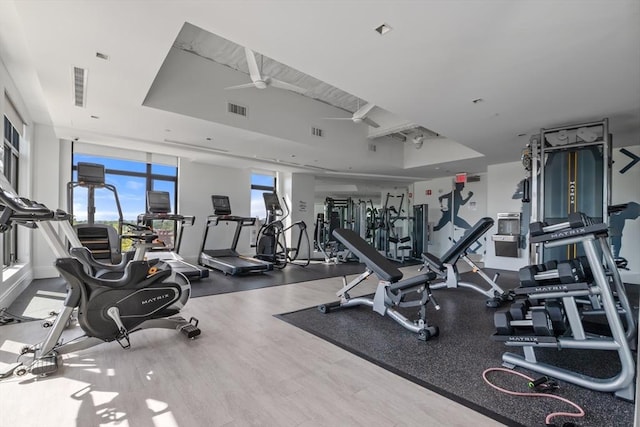 191 Washington St Unit 308, Boston, MA 02135 - workout area with wood finished floors