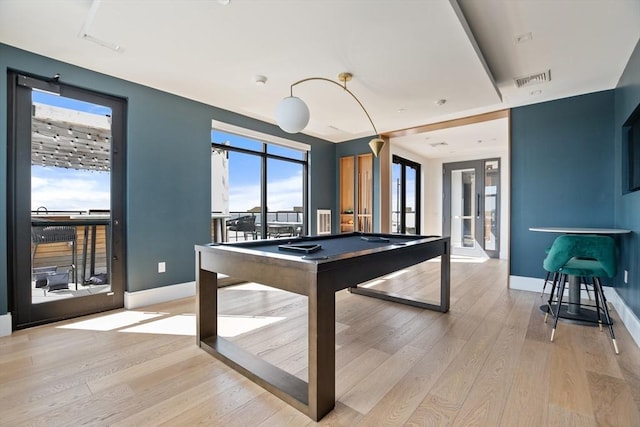 191 Washington St Unit 308, Boston, MA 02135 - rec room featuring billiards, light wood-style flooring, and baseboards