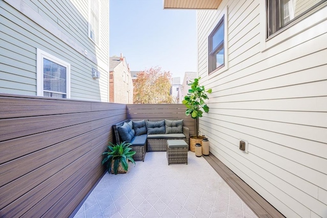 view of patio / terrace featuring an outdoor living space