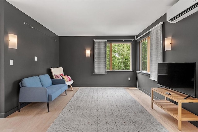 17 Hastings Rd, Ashburnham, MA 01430 - living area featuring a wall unit AC and light wood-style flooring