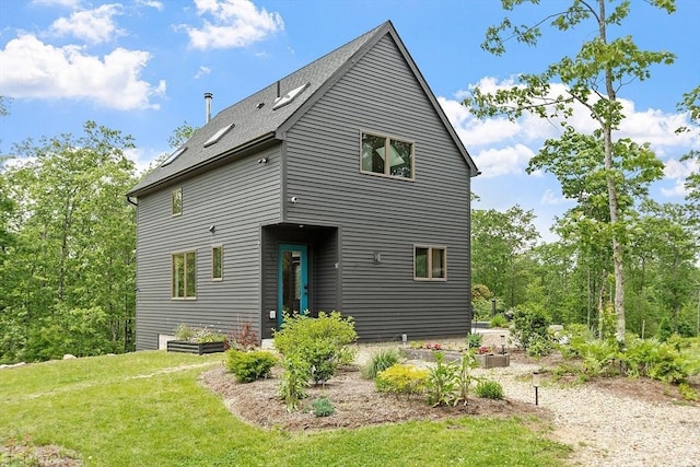 17 Hastings Rd, Ashburnham, MA 01430 - back of house with a yard and a shingled roof