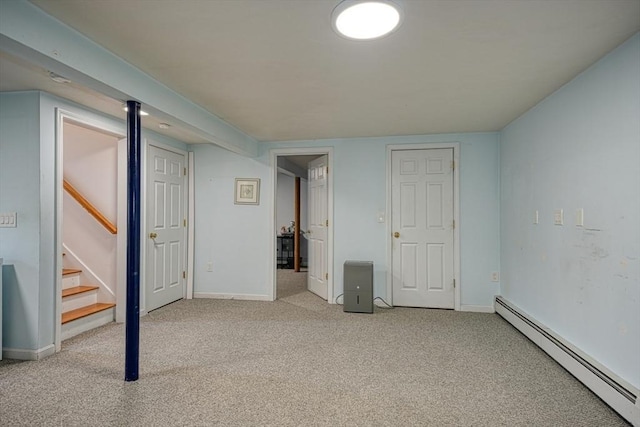 5 Rollie Shepard Dr, Millbury, MA 01527 - finished basement with baseboard heating, carpet floors, stairs, and baseboards