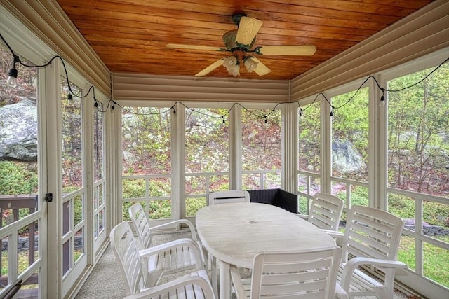 5 Rollie Shepard Dr, Millbury, MA 01527 - sunroom / solarium featuring a ceiling fan and outdoor dining area