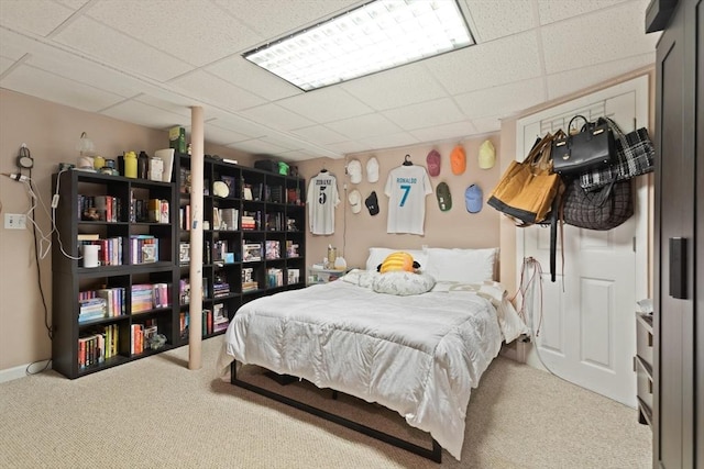 82 Brickel Rd, Stoughton, MA 02072 - carpeted bedroom featuring a drop ceiling