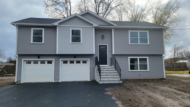 bi-level home with a garage