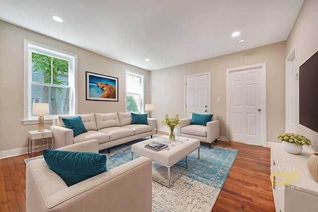 41 Adams St, Fairhaven, MA 02719 - living area featuring wood finished floors, healthy amount of natural light, and recessed lighting