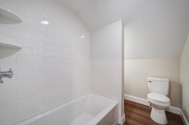 41 Adams St, Fairhaven, MA 02719 - full bathroom featuring lofted ceiling and wood finished floors