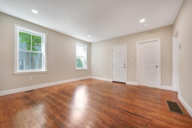 41 Adams St, Fairhaven, MA 02719 - unfurnished room with plenty of natural light, hardwood / wood-style floors, and recessed lighting
