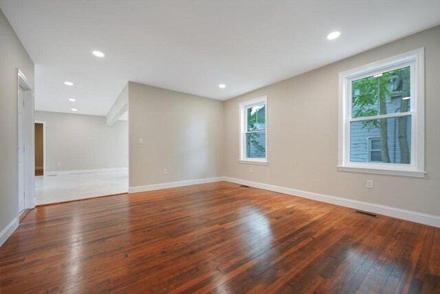 41 Adams St, Fairhaven, MA 02719 - empty room with wood-type flooring and recessed lighting