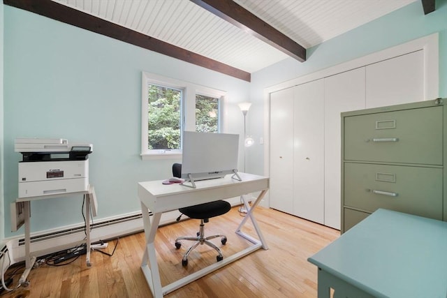 181 Thayer Farms Rd, Attleboro, MA 02703 - office with beamed ceiling and light wood finished floors