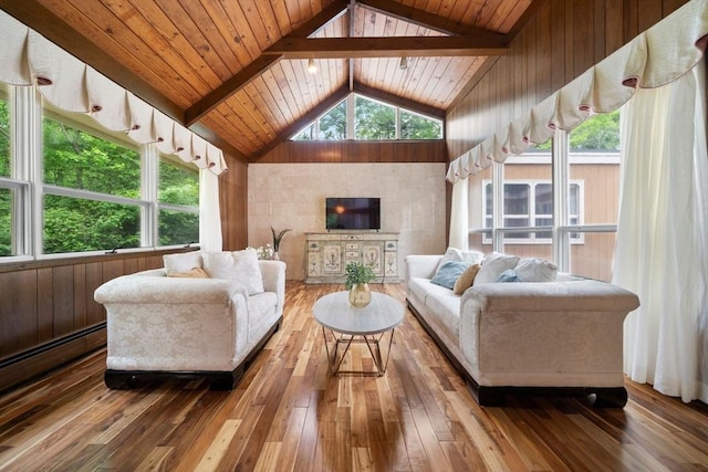 181 Thayer Farms Rd, Attleboro, MA 02703 - living area featuring hardwood / wood-style flooring and wooden ceiling
