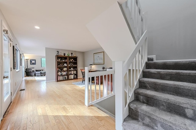 9 Country Club Ln Unit A, Milford, MA 01757 - staircase with wood finished floors and recessed lighting