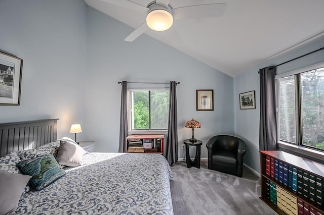 9 Country Club Ln Unit A, Milford, MA 01757 - bedroom with lofted ceiling, carpet, multiple windows, and ceiling fan