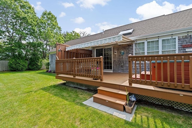 11 Quashnet Woods Dr, Mashpee, MA 02649 - wooden terrace with a yard