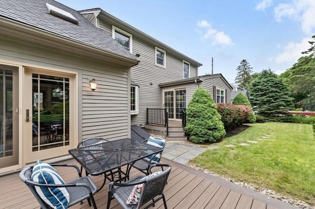 35 Crest Rd, Lynnfield, MA 01940 - wooden deck featuring a yard and outdoor dining space
