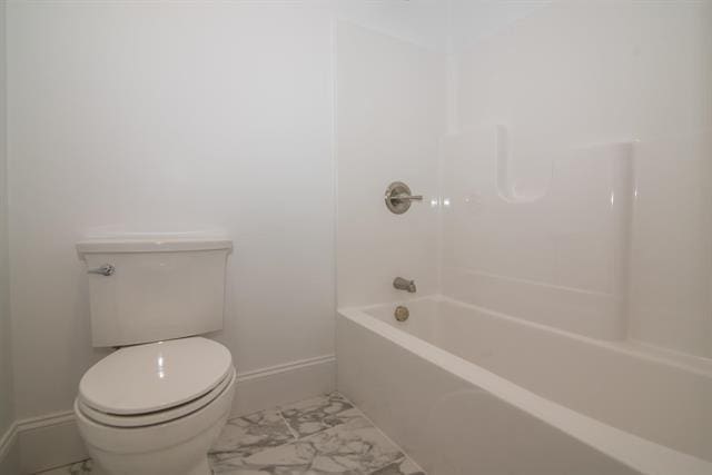 6 Carmel Rd, Pelham, NH 03076 - bathroom featuring baseboards, marble finish flooring, toilet, and shower / tub combination