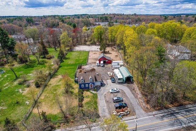 145 Lexington Rd, Billerica, MA 01821 - aerial view of property and surrounding area with a heavily wooded area