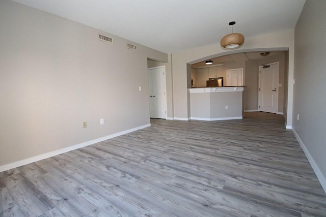 unfurnished living room featuring hardwood / wood-style floors