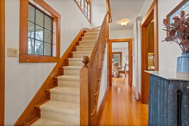 301 Old Billerica Rd, Bedford, MA 01730 - staircase with wood finished floors and baseboards