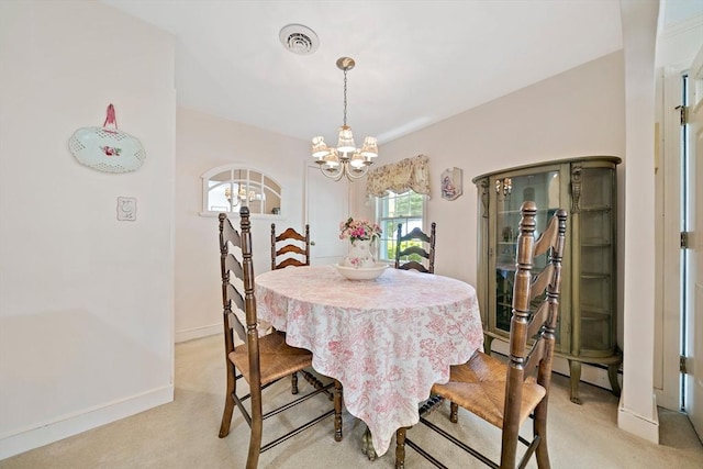 19 Oakdale Rd, Canton, MA 02021 - dining space with a chandelier, light carpet, and baseboards