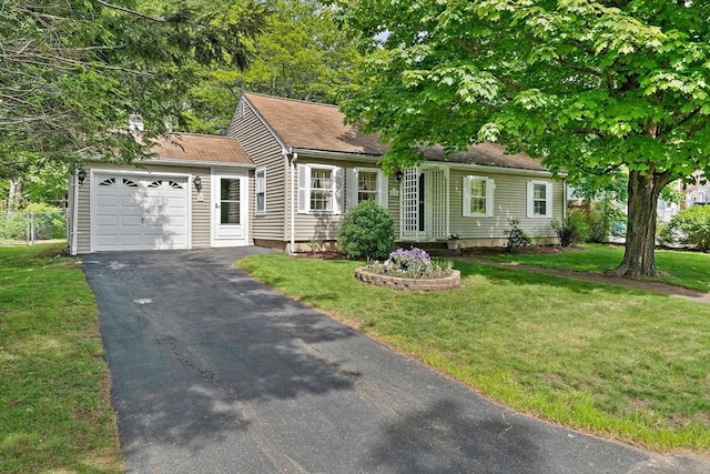 19 Oakdale Rd, Canton, MA 02021 - view of front of property with a garage, asphalt driveway, and a front lawn