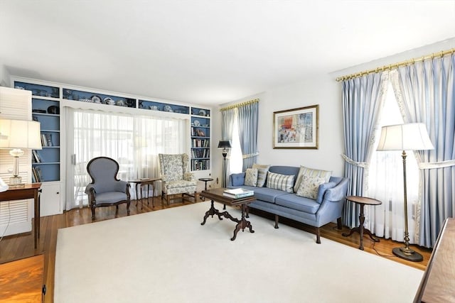 living area featuring wood finished floors