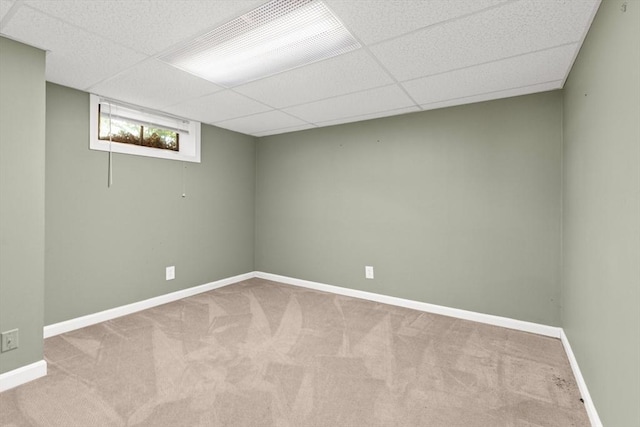 156 Patterson St, Attleboro, MA 02703 - basement with carpet floors, a drop ceiling, and baseboards
